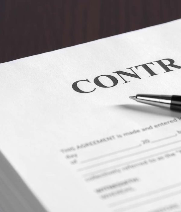 The contract on desktop, selective focus image on sign a contract